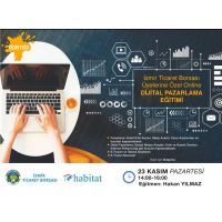 Dijital Pazarlama Eğitimi 23 Kasım 2020 Pazartesi saat 14:00-16:00 arasında yapılacaktır.