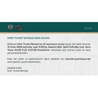 İzmir Ticaret Borsası Arsa İhalesi